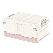 Ящик пластиковый складной белый, дно розовое, 480х360х240 мм в Клину Ящик пластиковый складной белый, дно розовое, 480х360х240 мм в Клину