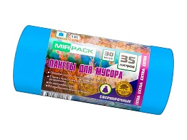 Мешки для мусора 35 л, ароматизированные, синие, в рулоне 30 шт., ПНД, 12 мкм, 640х500 мм, EXTRA, 3530661 в Клину