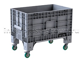 Контейнер iBox сплошной на колесах серый в Клину