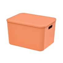 Ящик пластиковый вкладываемый оранжевый 410х305х245 мм в Клину