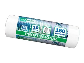 Мешки для мусора 180 л, прозрачные, в рулоне 10 шт., ПВД, 30 мкм, 1100х930 мм, PROFESSIONAL, 180104408 в Клину