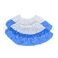 Бахилы бело-синие 1000 шт (500 пар), 48 мкм, двойная подошва, с одной резинкой, Эконом+ в Клину