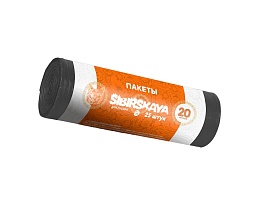 Мешки для мусора 20 л, черные, в рулоне 25 шт., ПНД, 6 мкм, 420х450 мм, SIBIRSKAYA, 101-001 S в Клину