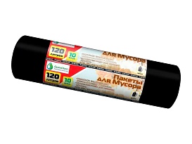Мешки для мусора 120 л, черные, в рулоне 10 шт., ПНД, 12 мкм, 1100х700 мм, MIRPACK Classik, 1201011 в Клину Мешки для мусора 120 л, черные, в рулоне 10 шт., ПНД, 12 мкм, 1100х700 мм, MIRPACK Classik, 1201011 в Клину