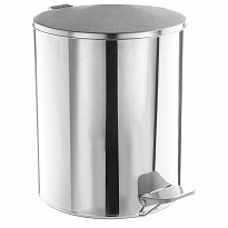Ведро для мусора с педалью, усиленное, ТИТАН, 7 л, кольцо под мешок, нержавеющая сталь, хром в Клину