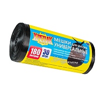 Мешки для мусора 180 л, черные, в рулоне 30 шт., ПНД, 20 мкм, 1150х800 мм, Крепак, 4607075710139 в Клину Мешки для мусора 180 л, черные, в рулоне 30 шт., ПНД, 20 мкм, 1150х800 мм, Крепак, 4607075710139 в Клину