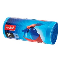 Мешки для мусора 35 л, с ушками, синие, в рулоне 30 шт., ПНД, 10,5 мкм, 640х500 мм, PACLAN Multitop, 600819 в Клину