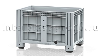 Контейнер iBox сплошной на ножках с пробкой 2 дюйма серый в Клину