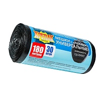 Мешки для мусора 180 л, с ушками, черные, в рулоне 30 шт., ПНД, 20 мкм, 1150х800 мм, Крепак, 4607075710399 в Клину Мешки для мусора 180 л, с ушками, черные, в рулоне 30 шт., ПНД, 20 мкм, 1150х800 мм, Крепак, 4607075710399 в Клину