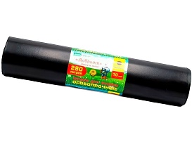 Мешки для мусора 280 л, ароматизированные, черные, в рулоне 10 шт., ПВД 110 мкм, 1400х930 мм, Добрыня, Dob28010black в Клину