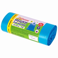 Мешки для мусора 35 л, синие, в рулоне 30 шт., ПНД, 10 мкм, 600х500 мм, Любаша, 608091 в Клину