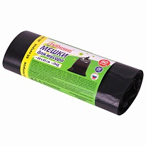 ММешки для мусора 60 л, черные, в рулоне 20 шт., ПНД, 8 мкм, 650х580 мм, Любаша, 608092 в Клину ММешки для мусора 60 л, черные, в рулоне 20 шт., ПНД, 8 мкм, 650х580 мм, Любаша, 608092 в Клину