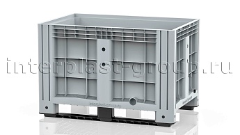 Контейнер iBox сплошной на полозьях с пробкой 1 дюйм серый в Клину