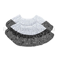 Бахилы бело-черные 1000 шт (500 пар), 48 мкм, двойная подошва, с одной резинкой, Эконом+ в Клину Бахилы бело-черные 1000 шт (500 пар), 48 мкм, двойная подошва, с одной резинкой, Эконом+ в Клину