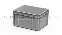 Евроконтейнер закрытые ручки/сплошное дно 400х300х220 серый