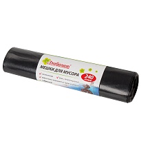 Мешки для мусора 240 л, черные, в рулоне 5 шт., ПВД 30 мкм, 1300х900 мм, Любаша, 605338 в Клину Мешки для мусора 240 л, черные, в рулоне 5 шт., ПВД 30 мкм, 1300х900 мм, Любаша, 605338 в Клину