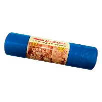 Мешки для мусора 100 л, с завязками, синие, в рулоне 10 шт., ПВД, 40 мкм, 840х670 мм, Концепция Быта Vitalux, 604933 в Клину Мешки для мусора 100 л, с завязками, синие, в рулоне 10 шт., ПВД, 40 мкм, 840х670 мм, Концепция Быта Vitalux, 604933 в Клину