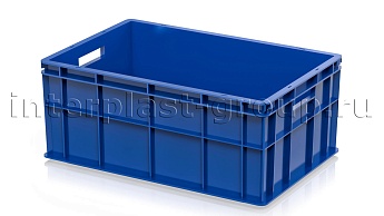 Ящик для молока, мяса, овощей и фруктов сплошной синий в Клину