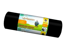 Мешки для мусора 180 л, ароматизированные, черные, в рулоне 10 шт., ПВД, 100 мкм, 1100х930 мм, Добрыня, Dob18010black в Клину Мешки для мусора 180 л, ароматизированные, черные, в рулоне 10 шт., ПВД, 100 мкм, 1100х930 мм, Добрыня, Dob18010black в Клину