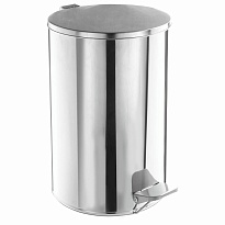 Ведро для мусора с педалью, усиленное, ТИТАН, 10 л, кольцо под мешок, нержавеющая сталь, хром в Клину