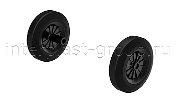 Комплект колес для контейнера 120 л.  черный в Клину